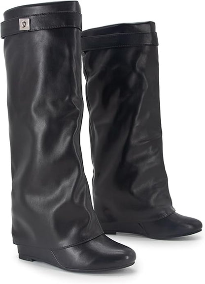 EMMA KNEE HIGH BLACK BOOTS