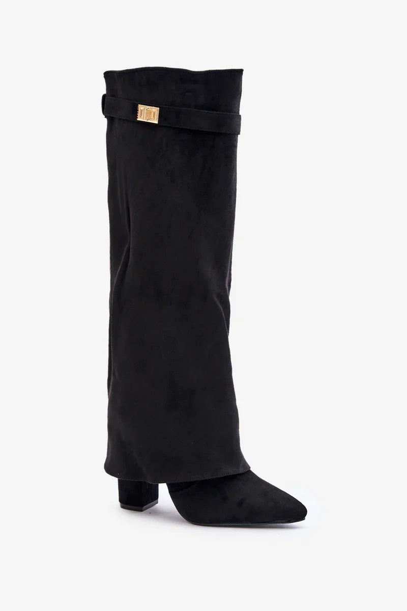 LAVISTA SUDE KNEE HIGH BOOTS- WHITE