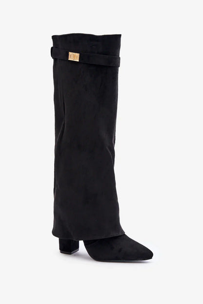 LAVISTA SUDE KNEE HIGH BOOTS- WHITE