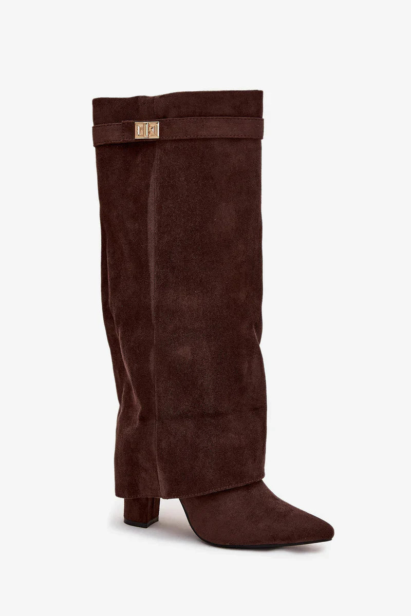 LAVISTA SUDE KNEE HIGH BOOTS- BEIGE