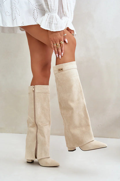 LAVISTA SUDE KNEE HIGH BOOTS- BLACK
